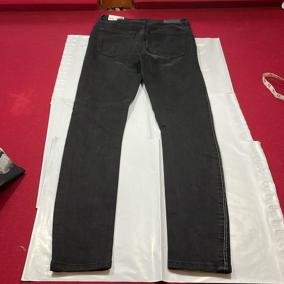 Zara TRF BLACK high waist skinny jeans new FAUX leather sides cotton elastane 6 - Picture 4 of 16